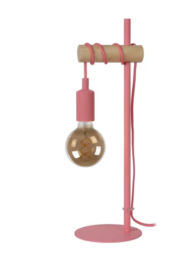 Настольная лампа Paulien 08527/01/66 Lucide без плафона 1 лампа, основание розовое металл в стиле современный  фото 2